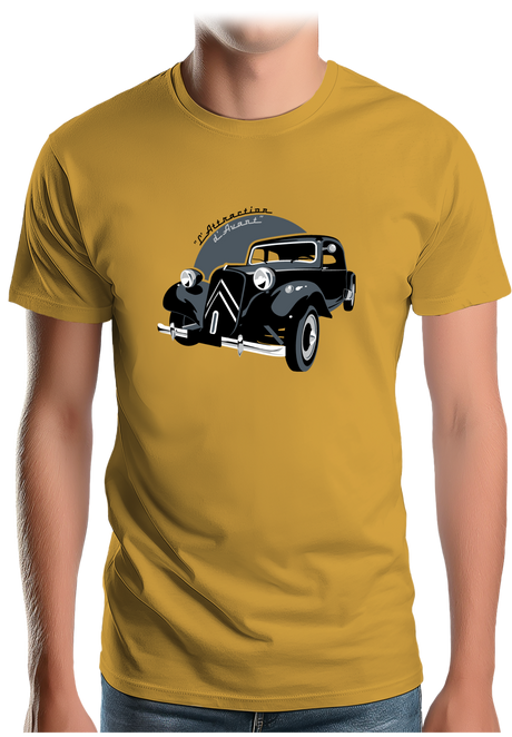 T-Shirt Homme Voiture La Traction, l'attraction d'avant