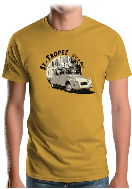 T-Shirt Homme Voiture 2CV St Tropez