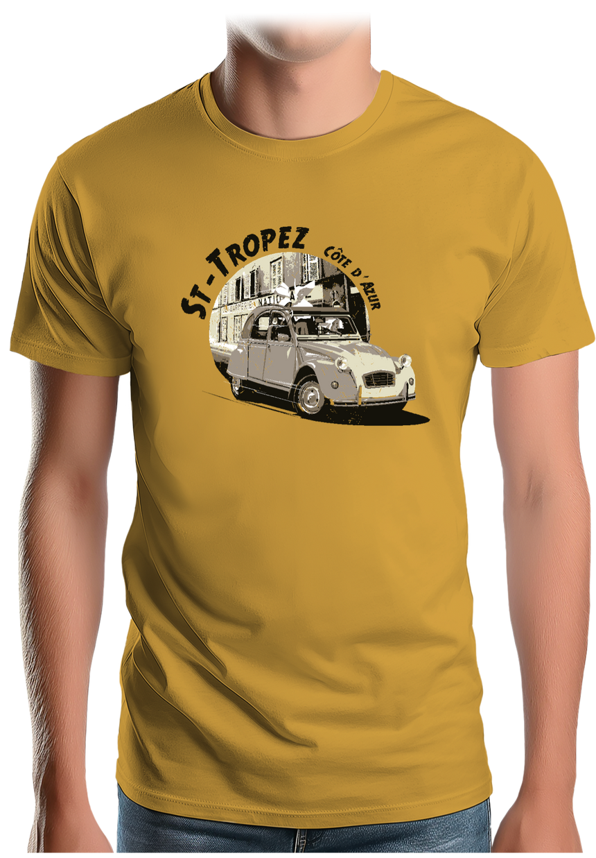 T-Shirt Homme Voiture 2CV St Tropez
