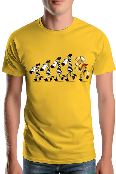 T-Shirt Homme Fin De Cavale zèbre et cheval