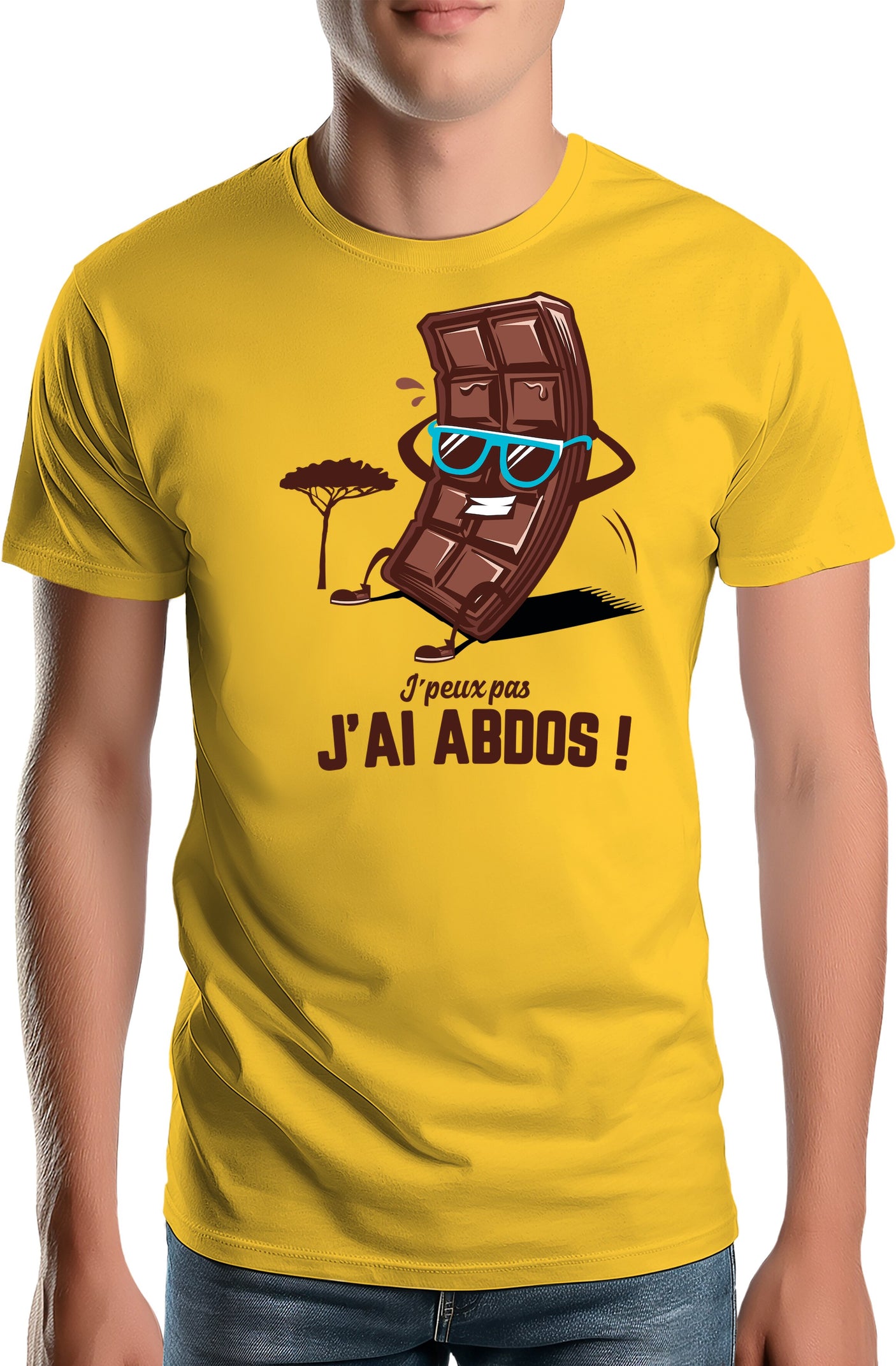 Tee-Shirt Homme Des Abdos en tablette de chocolat