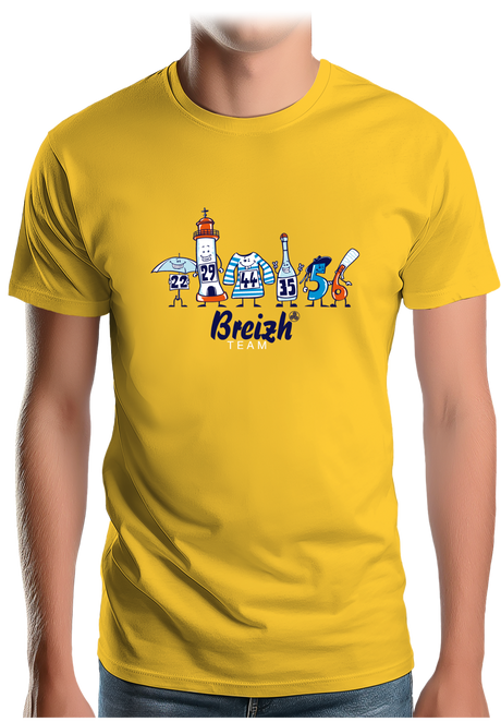 T-Shirt Homme Breizh team, les départements de Bretagne