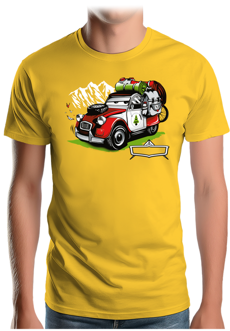 T-Shirt Homme 2 cv sur la route de la Montagne