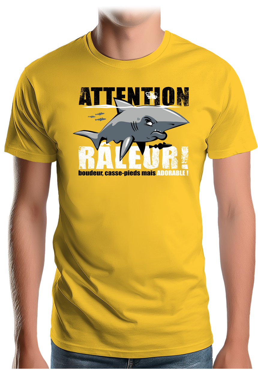 T-Shirt Homme Attention requin râleur