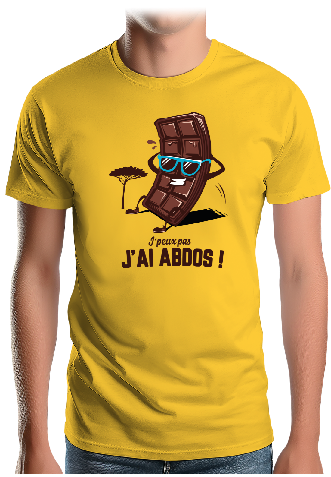T-Shirt Homme Des abdos en tablette de chocolat