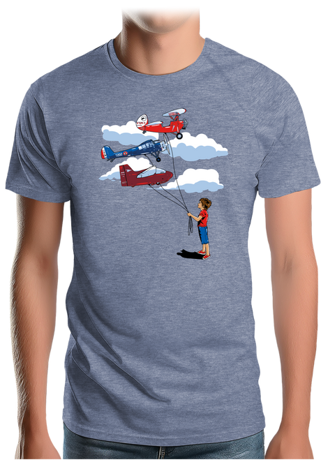 T-Shirt Homme Enfant Avec 3 ballons Avion