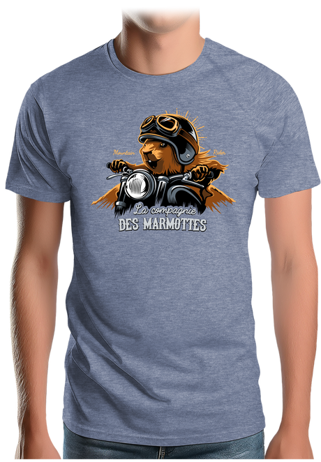 T-Shirt Homme Compagnie des Marmottes en Moto