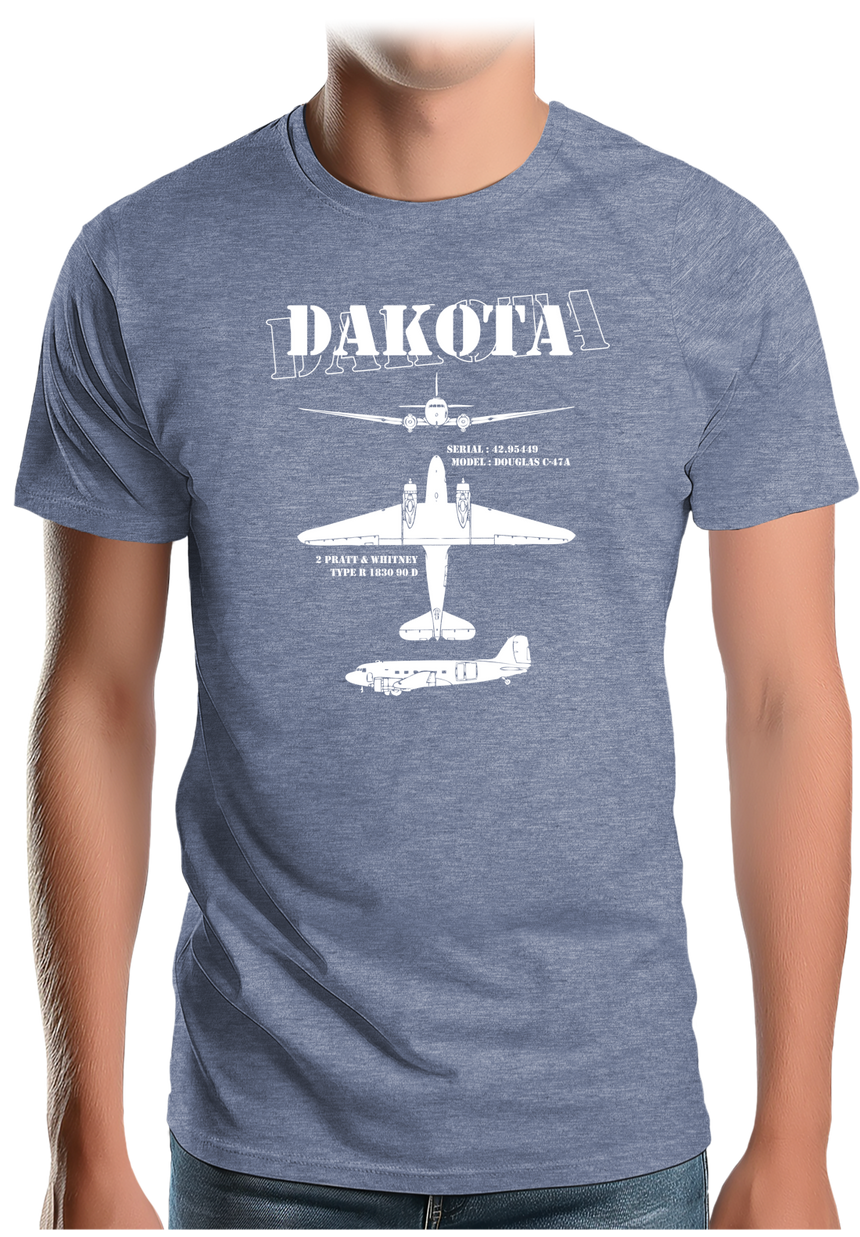 T-Shirt Homme Avion militaire modèle Dakota