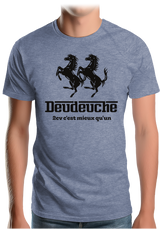 T-Shirt Homme Deux 2CV mieux qu'un cheval cabré