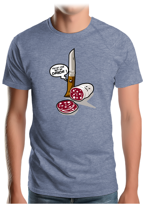 T-Shirt Homme Fallait pas saucisson VS couteau de Savoie