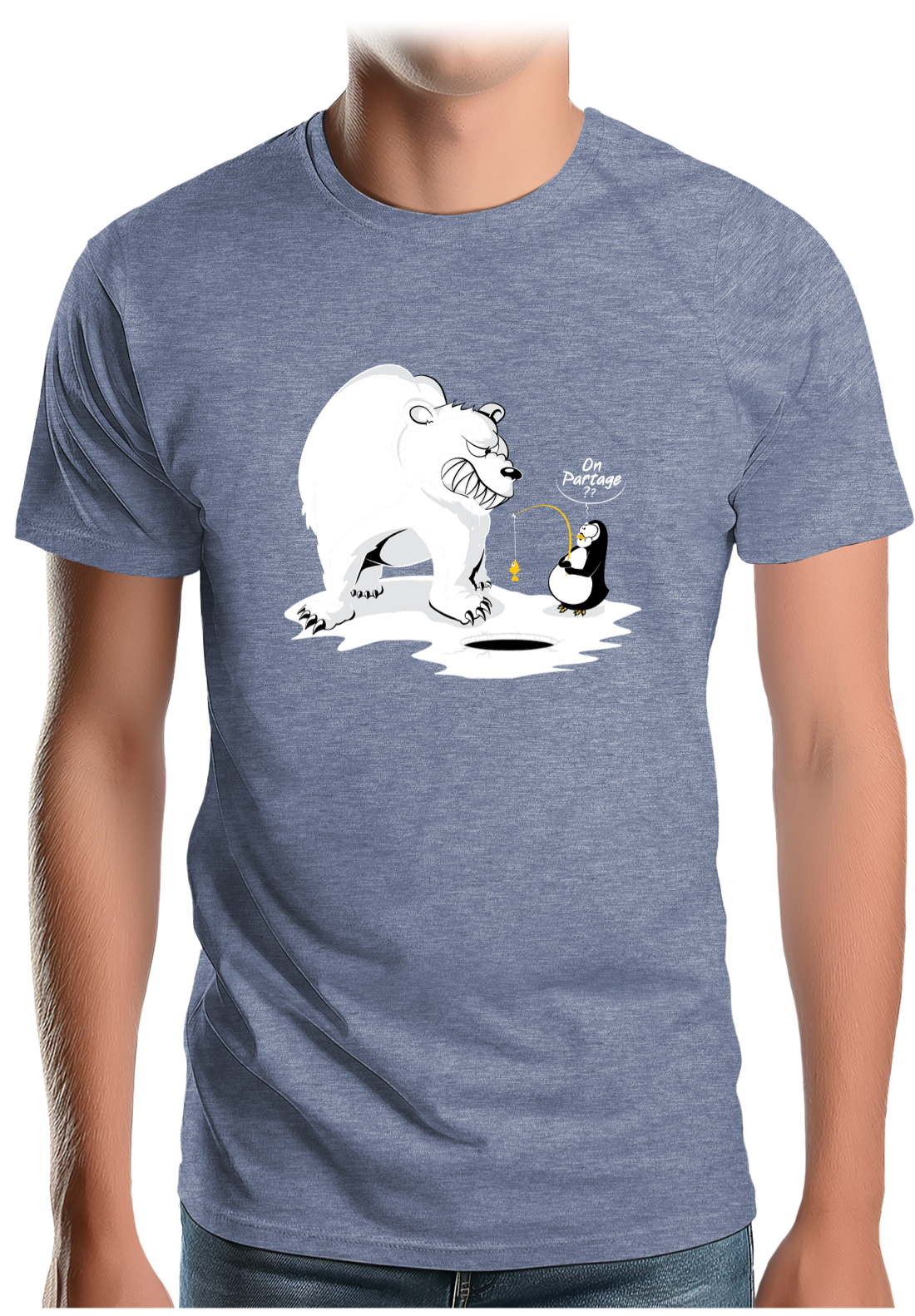 T-Shirt Homme Ours et pingouin sur la banquise