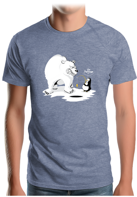 T-Shirt Homme Ours et pingouin sur la banquise