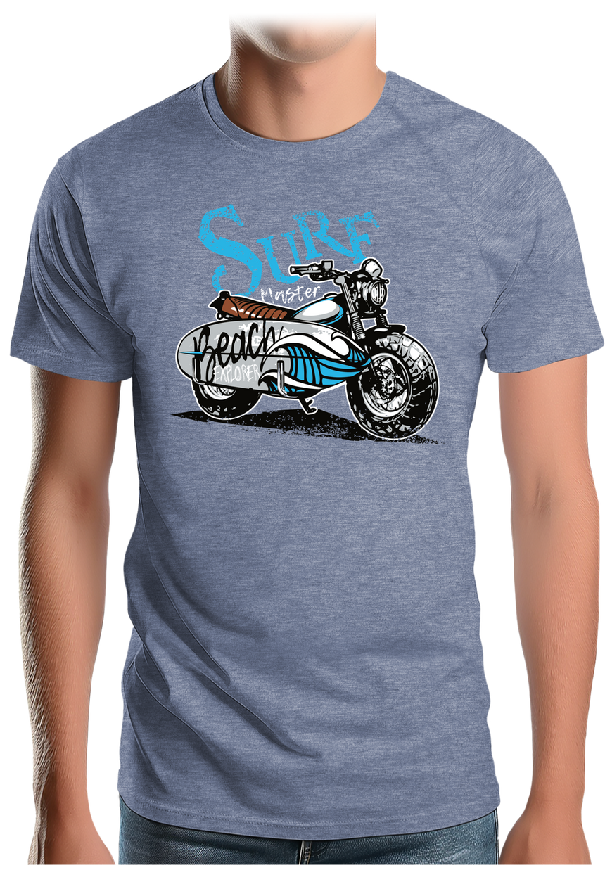 T-Shirt Homme Planche de surf sur une moto