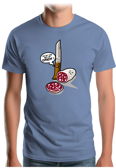 T-Shirt Homme Fallait pas saucisson VS couteau de Savoie