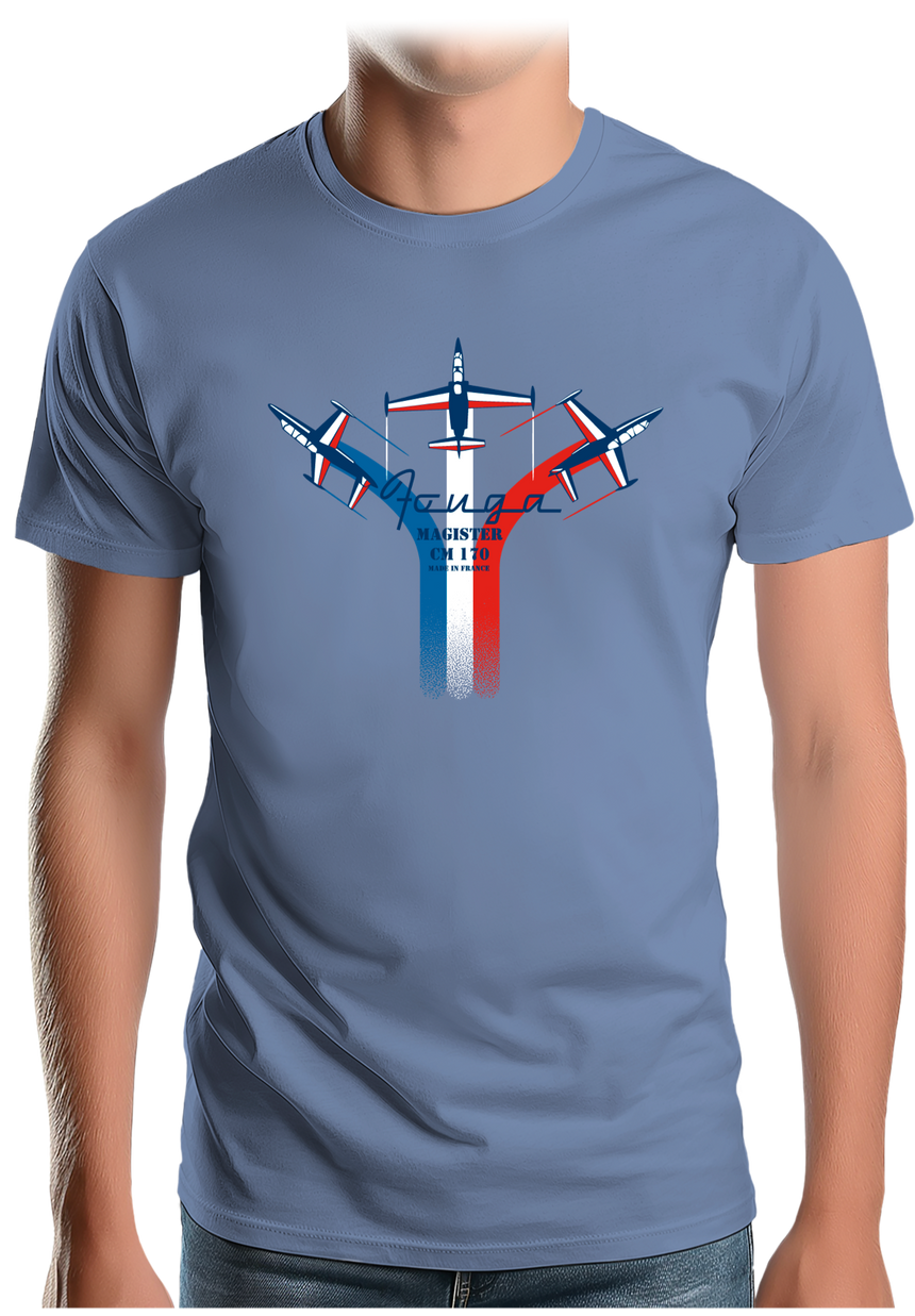 T-Shirt Homme Avion Fouga de France en formation