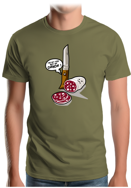 T-Shirt Homme Fallait pas saucisson VS couteau de Savoie