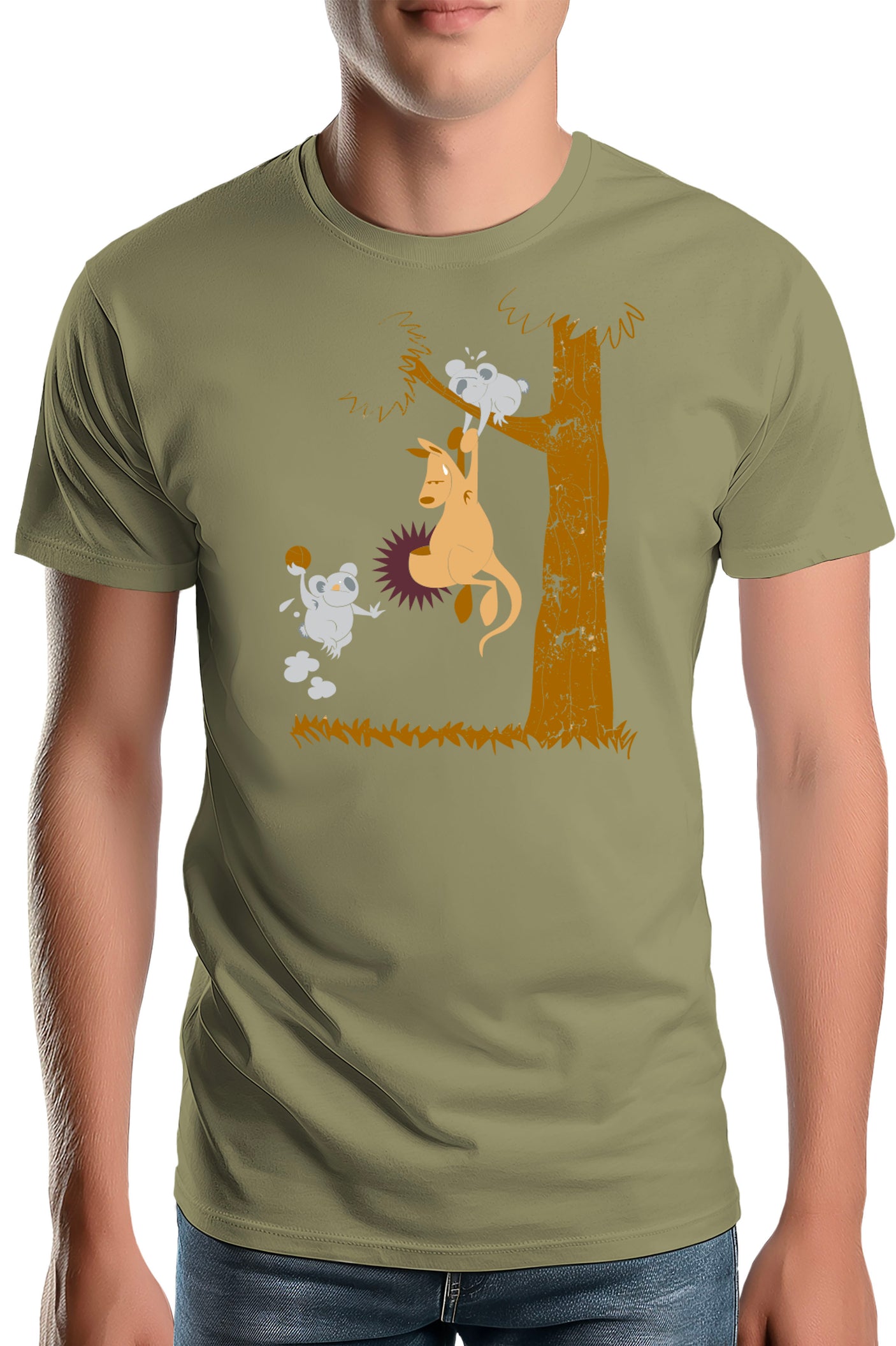 T-Shirt Homme Basket kangourou et koala