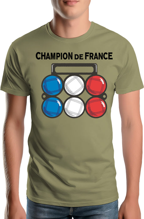Tee-Shirt Homme Champion de France pétanque