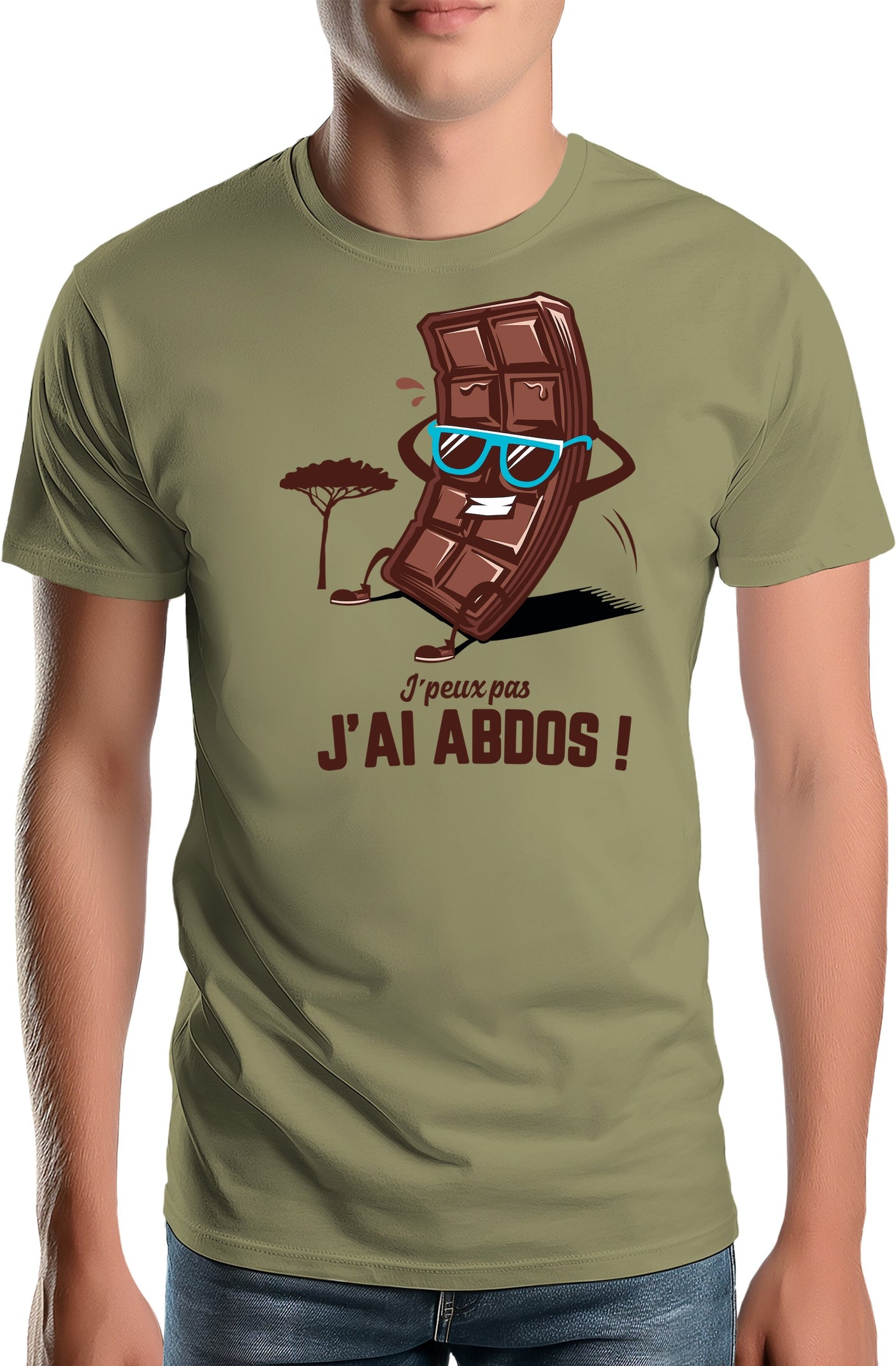 T-Shirt Homme Des abdos en tablette de chocolat