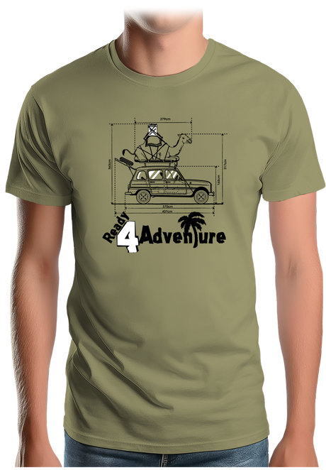 T-Shirt Homme Voiture 4L Trophy avec chameau
