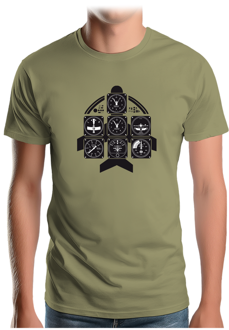 T-Shirt Homme Avion Instrumentation