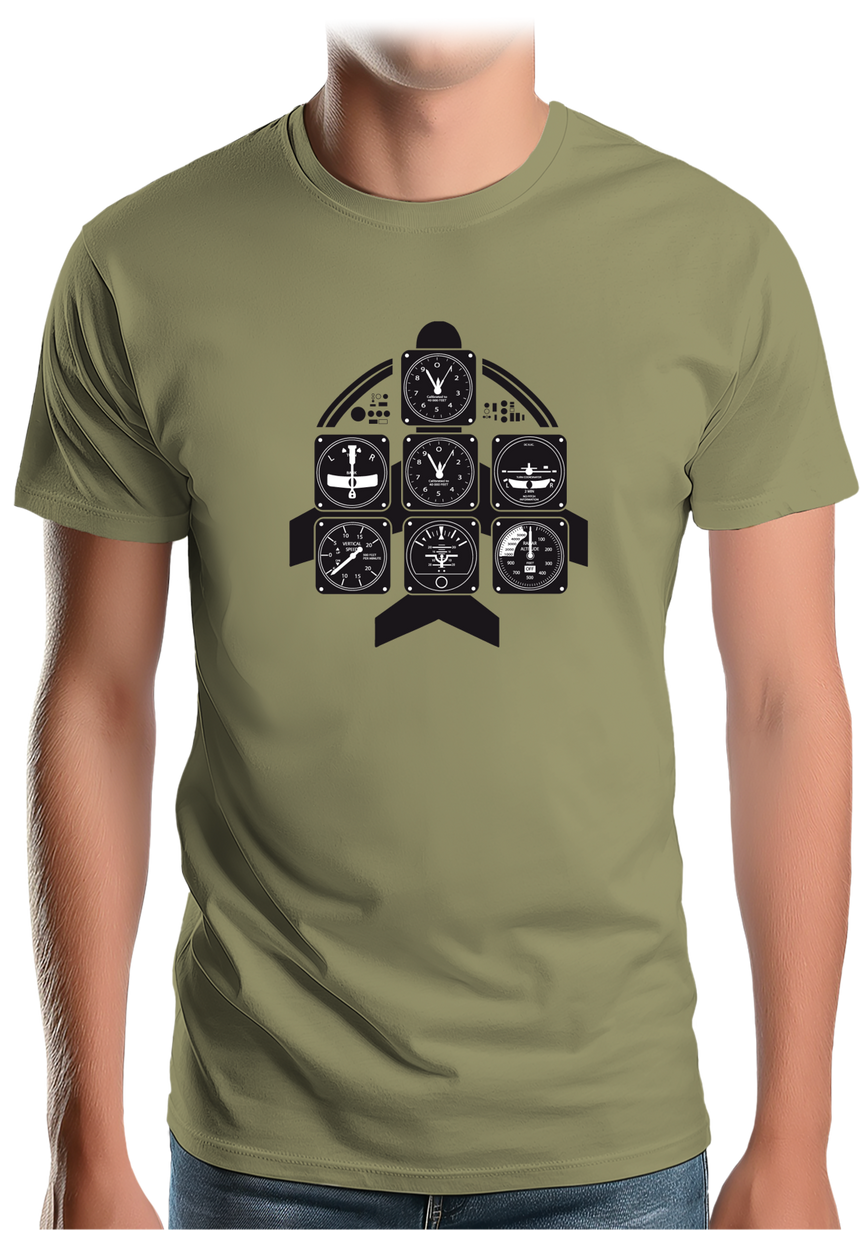T-Shirt Homme Avion Instrumentation