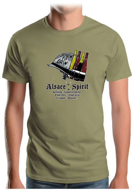 T-Shirt Homme Born To Drink Alsace Spirit