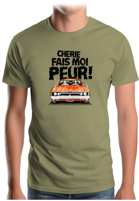T-Shirt Homme Chérie fais moi peur voiture