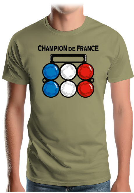 T-Shirt Homme Champion de France pétanque