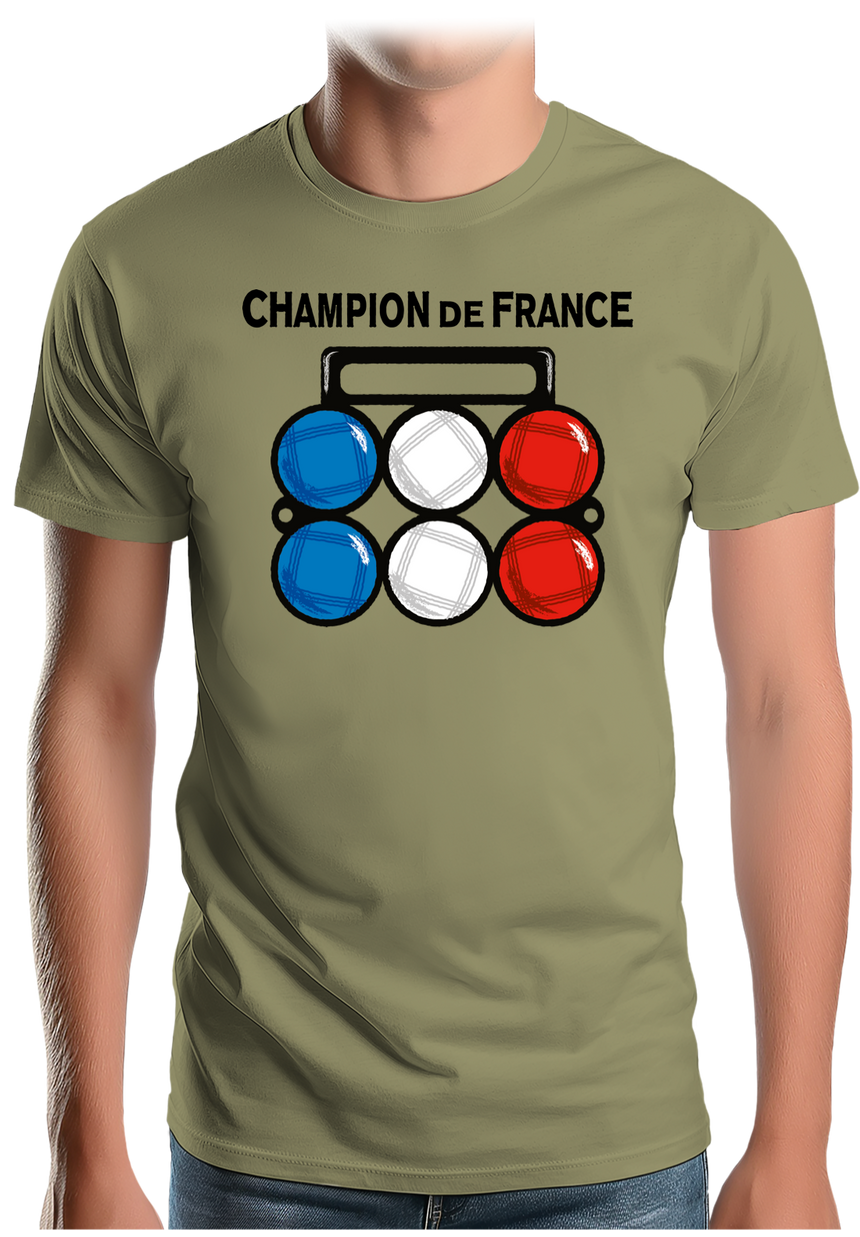 T-Shirt Homme Champion de France de pétanque