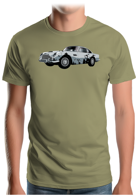 T-Shirt Homme Voiture d'espion à la montagne au ski