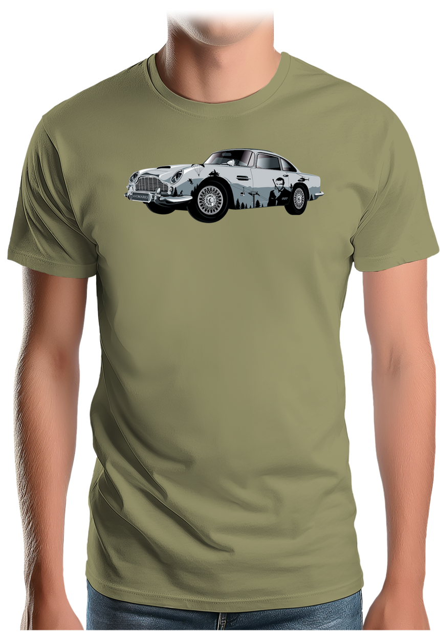 T-Shirt Homme Voiture d'espion à la montagne au ski