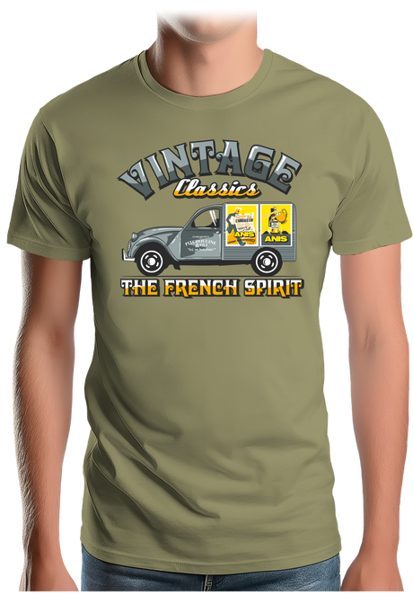 T-Shirt Homme Voiture 2CV french spirit pastis