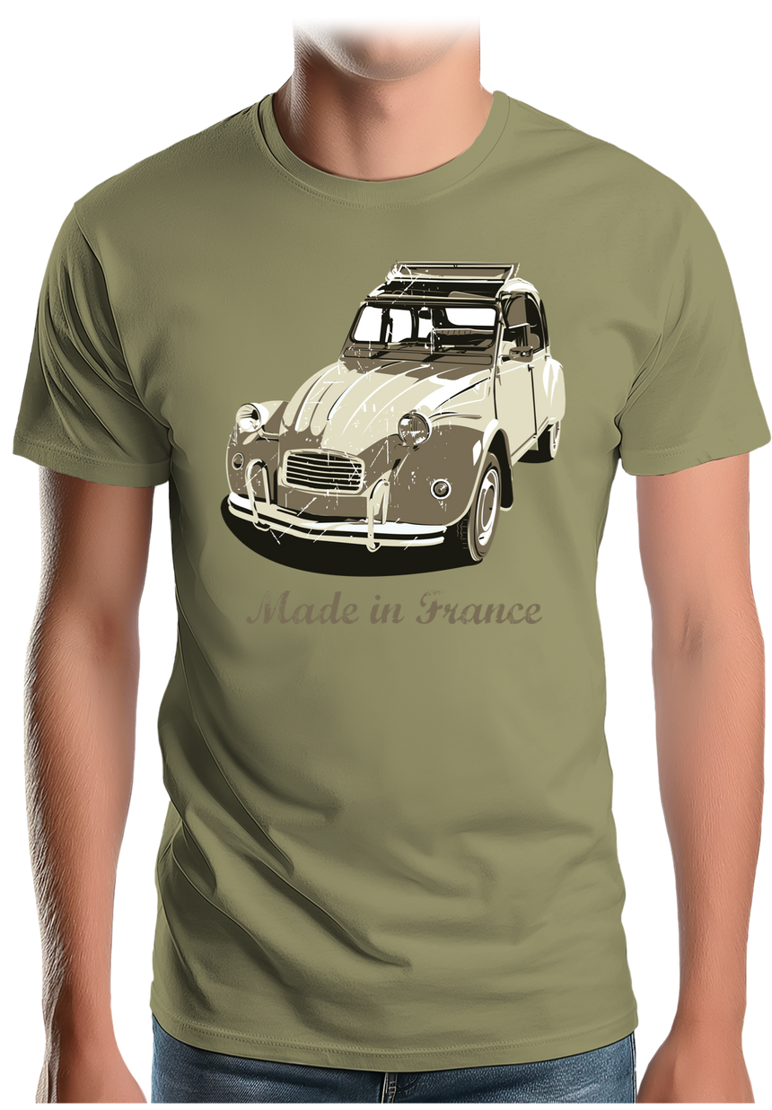 T-Shirt Homme Voiture 2CV fabriqué en France