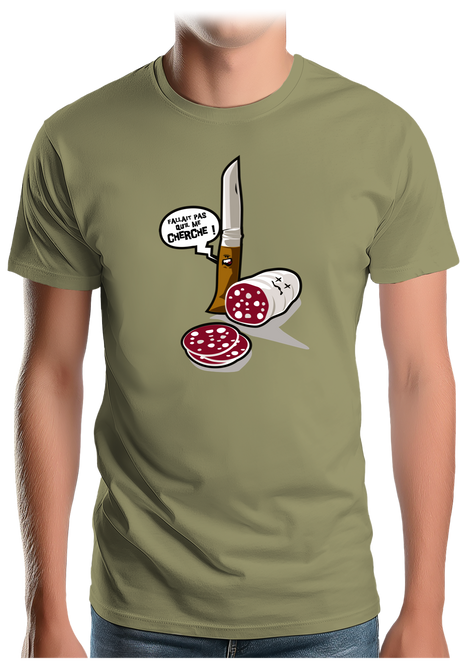T-Shirt Homme Fallait pas saucisson VS couteau de Savoie