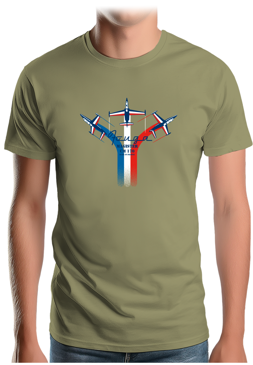 T-Shirt Homme Avion Fouga de France en formation