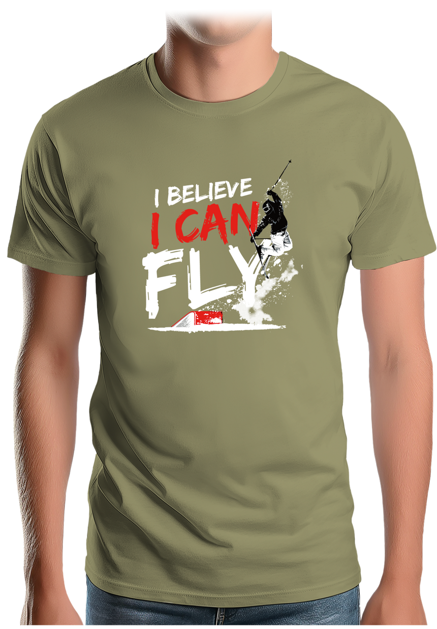 T-Shirt Homme I believe I can fly en ski