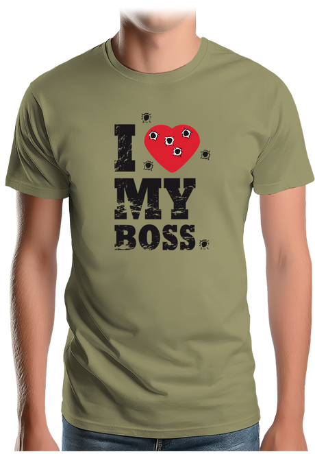 T-Shirt Homme I Love My Boss cible de tire