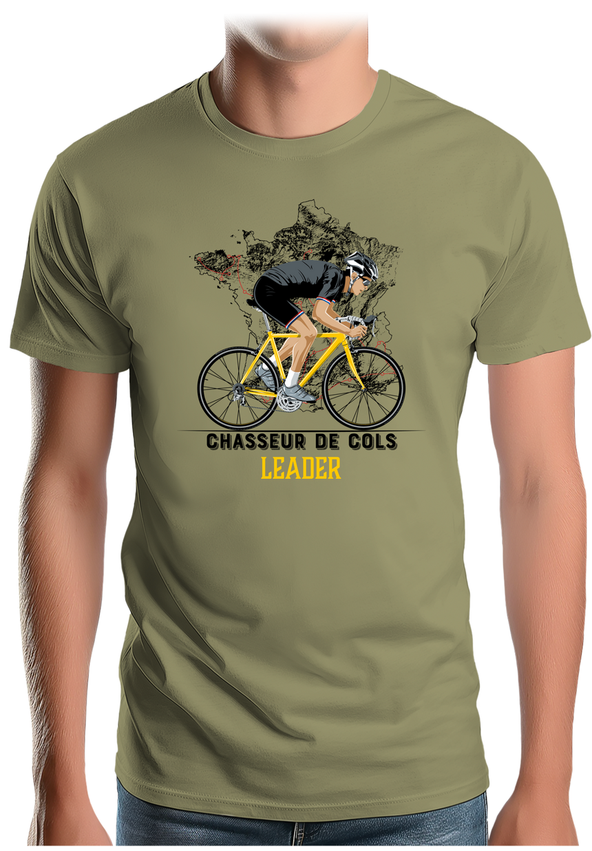 T-Shirt Homme Chasseur de Cols en vélo - Leader