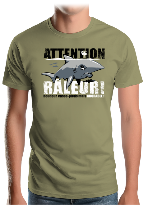 T-Shirt Homme Attention requin râleur