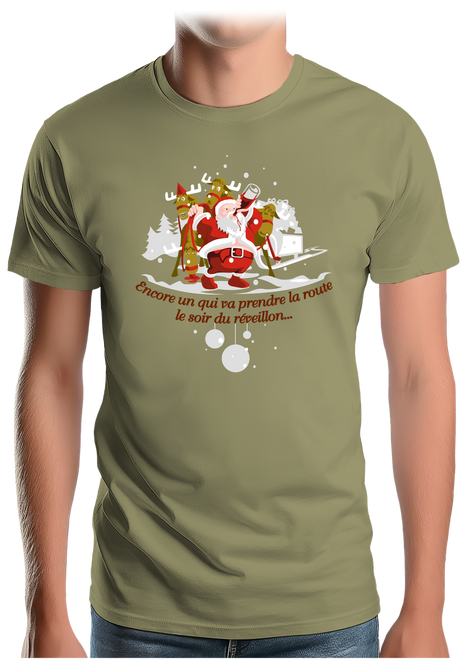 T-Shirt Homme Réveillon du père noël