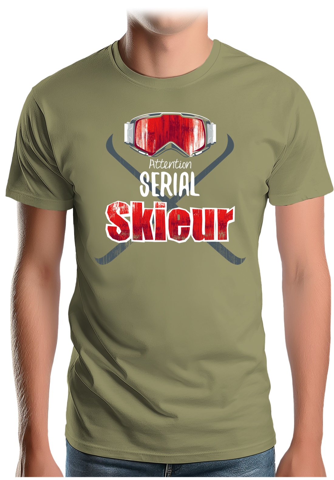 T-Shirt Homme Attention serial skieur