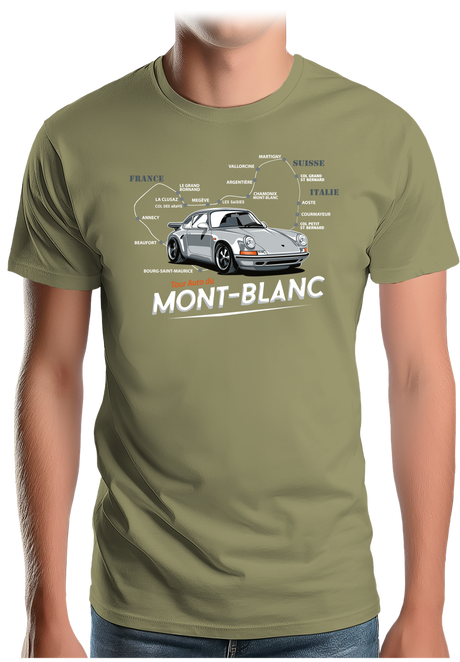 T-Shirt Homme Le Tour du Mont blanc en Voiture Turbo