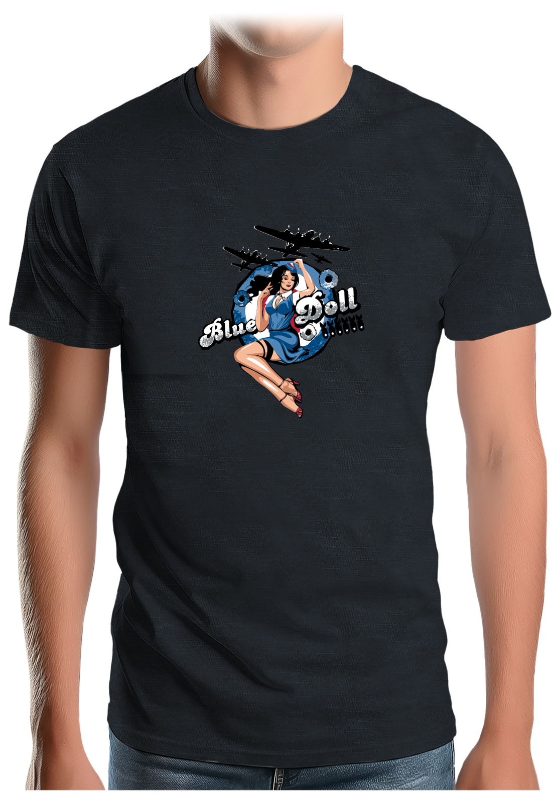 T-Shirt Homme Pin Up Avec Avion