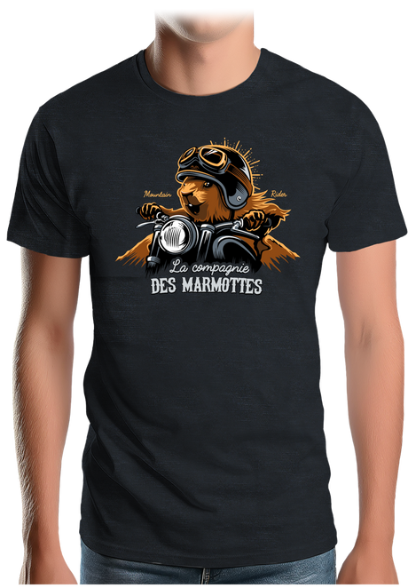 T-Shirt Homme Compagnie des Marmottes en Moto