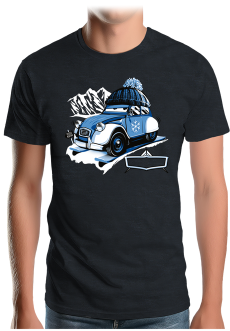 T-Shirt Homme 2 cv sur la route du ski