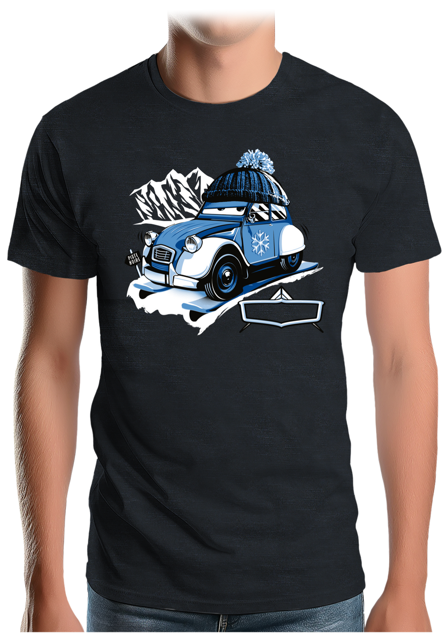 T-Shirt Homme 2 cv sur la route du ski