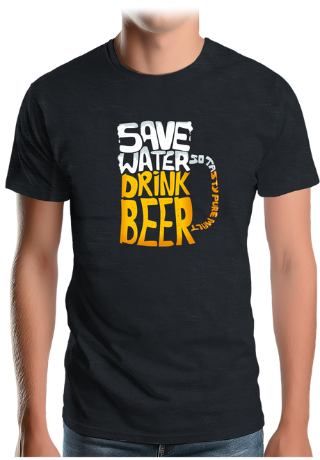 T-Shirt Homme Alcool, save water drink beer
