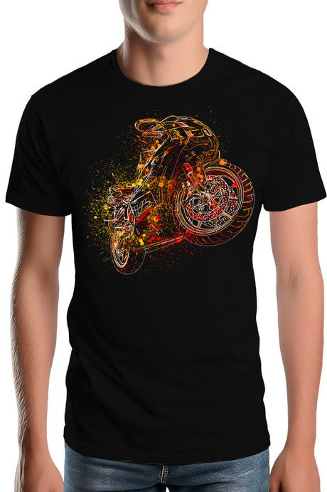 T-Shirt Homme Dessin moto abstrait