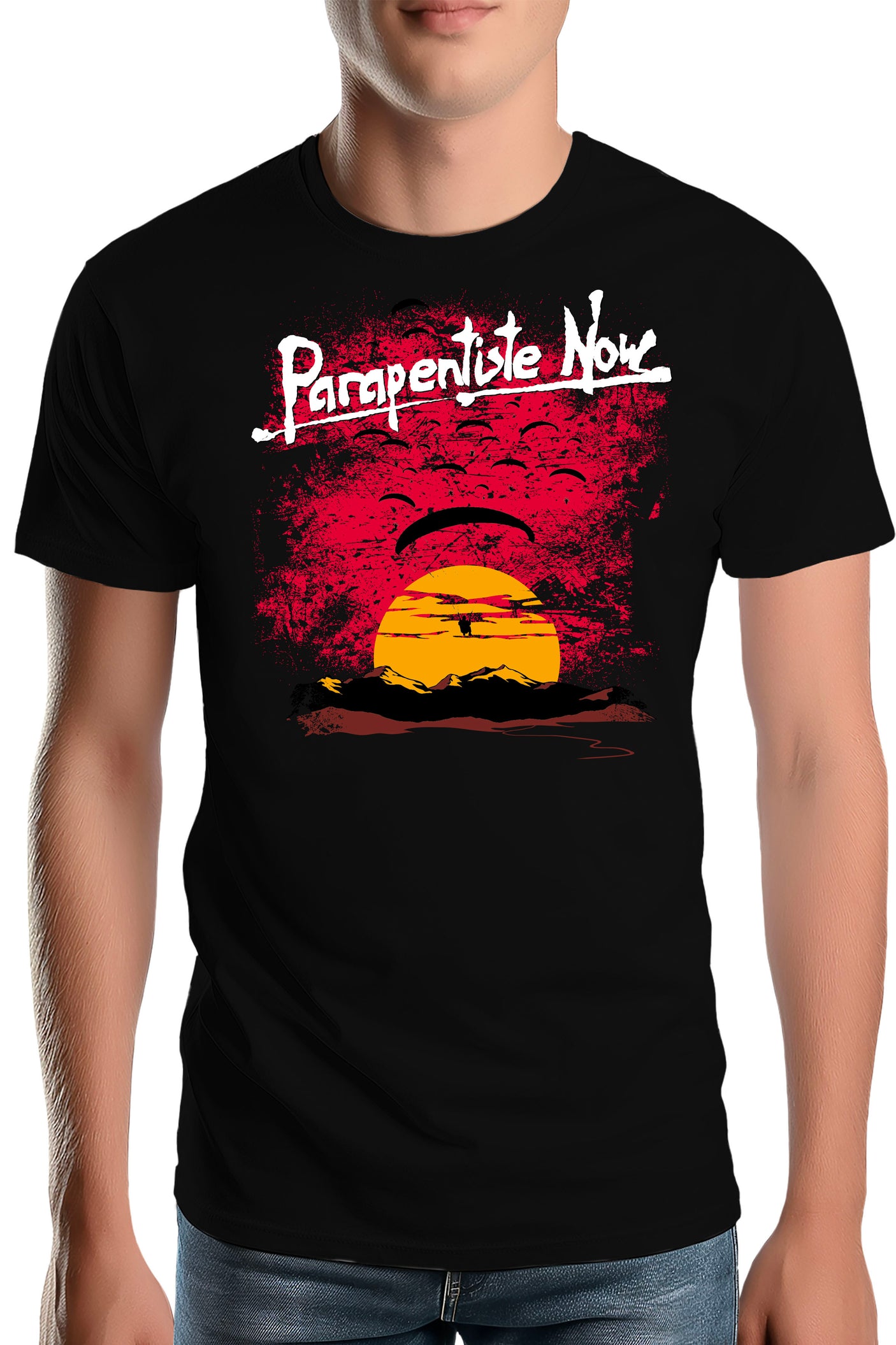 Tee-Shirt Homme Parapente Couche De Soleil